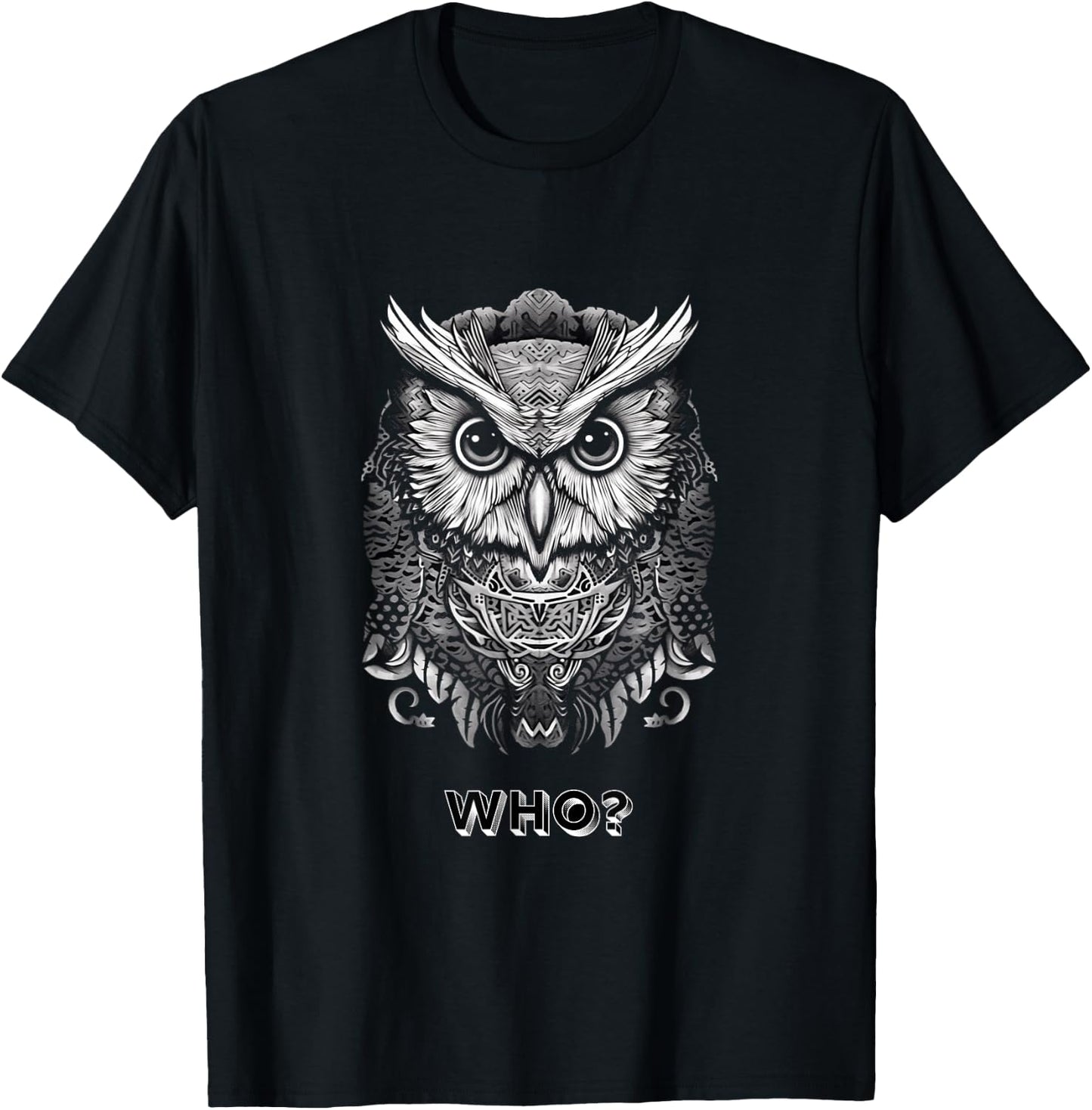 Who? Owl T-Shirt - T-Shirt | Black