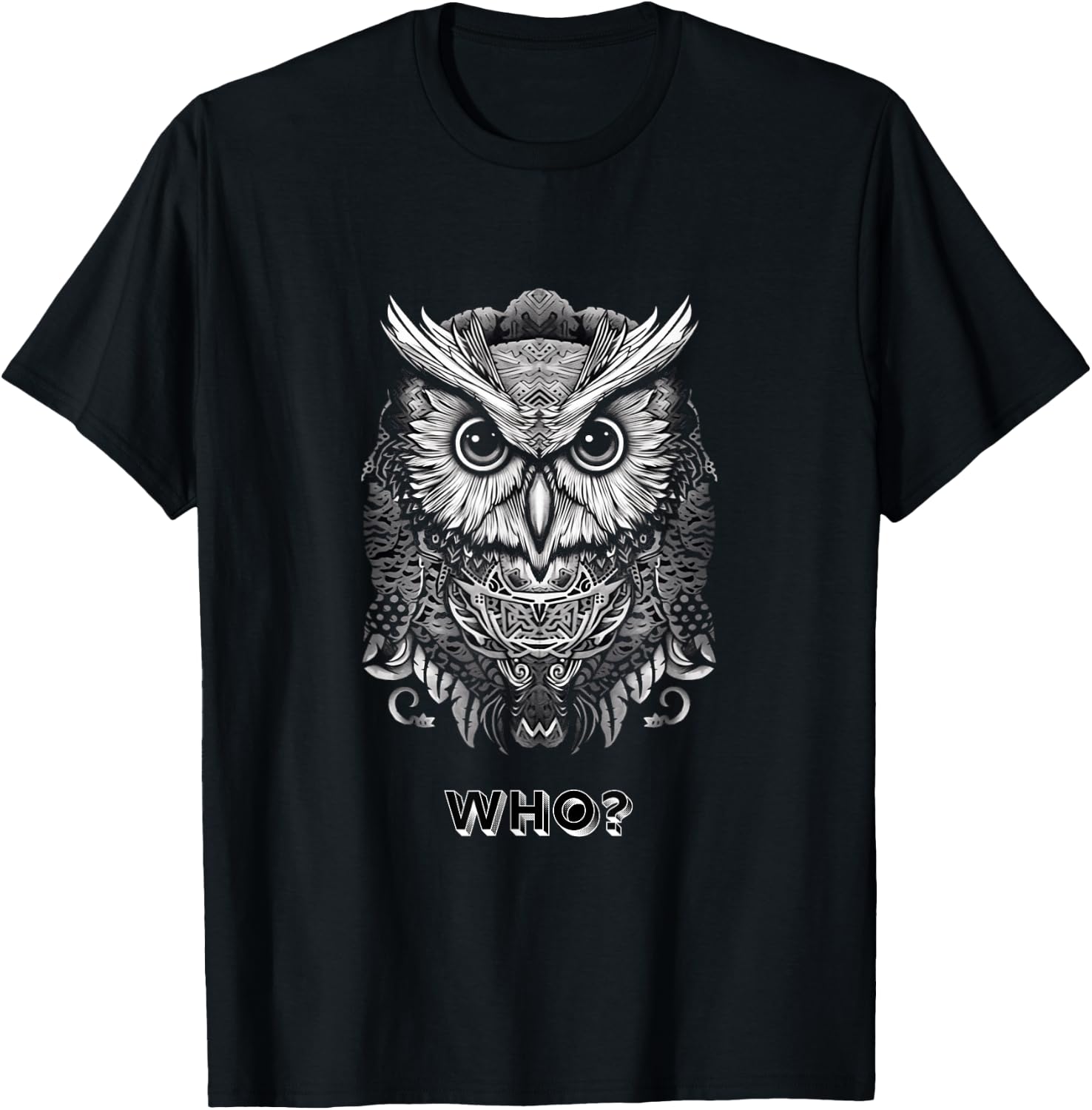 Who? Owl T-Shirt - T-Shirt | Black