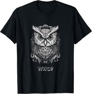 Who? Owl T-Shirt - T-Shirt | Black