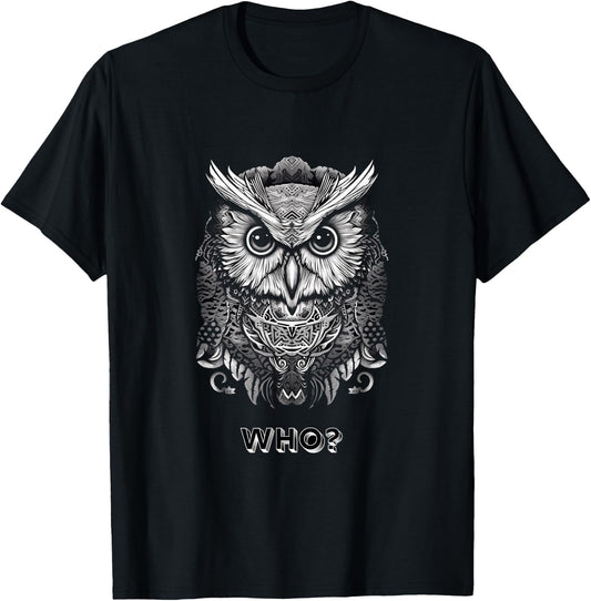 Who? Owl T-Shirt - T-Shirt | Black