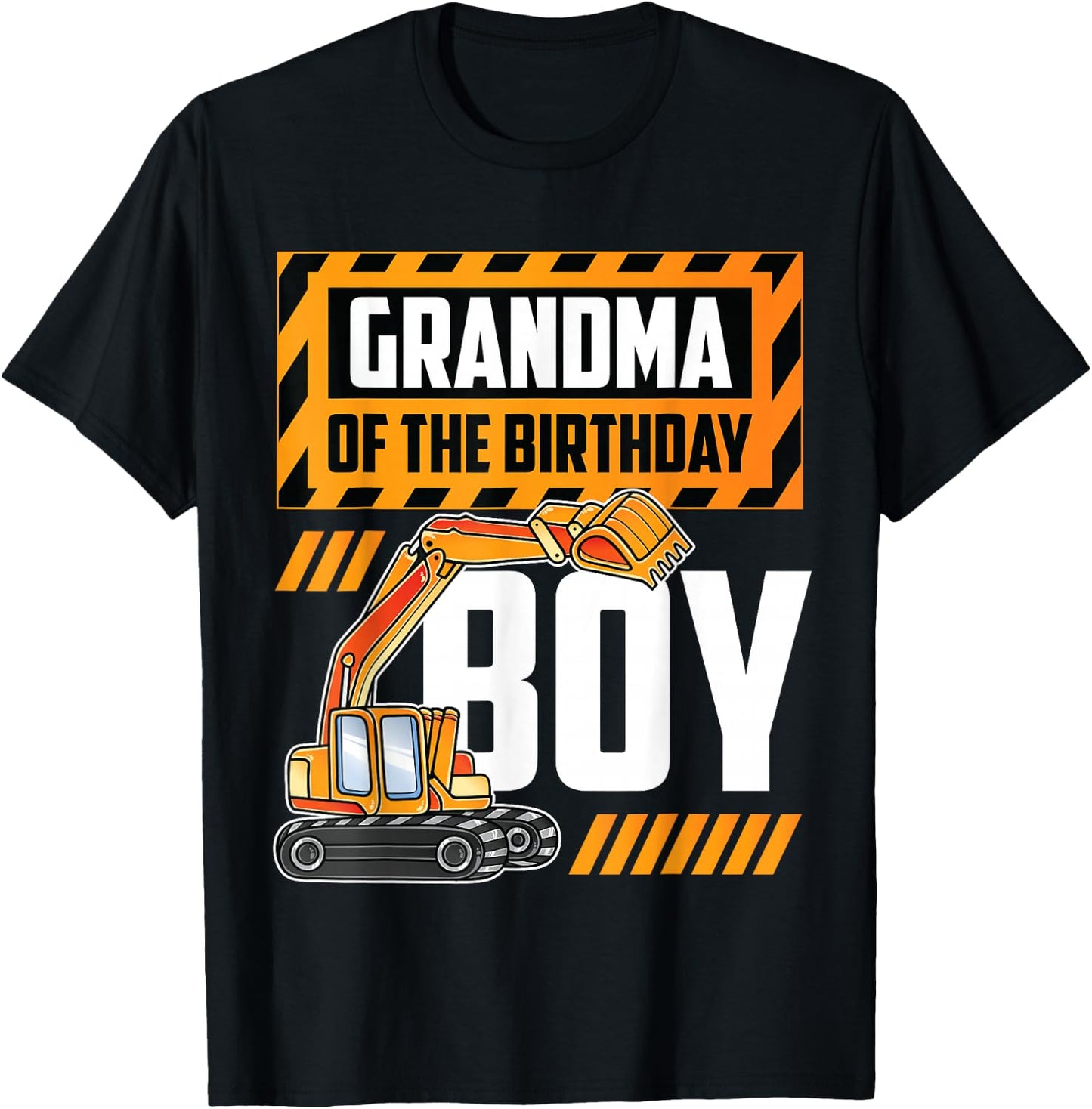vehicle construction excavator Grandma of the Birthday Boy T-Shirt - T-Shirt | Black