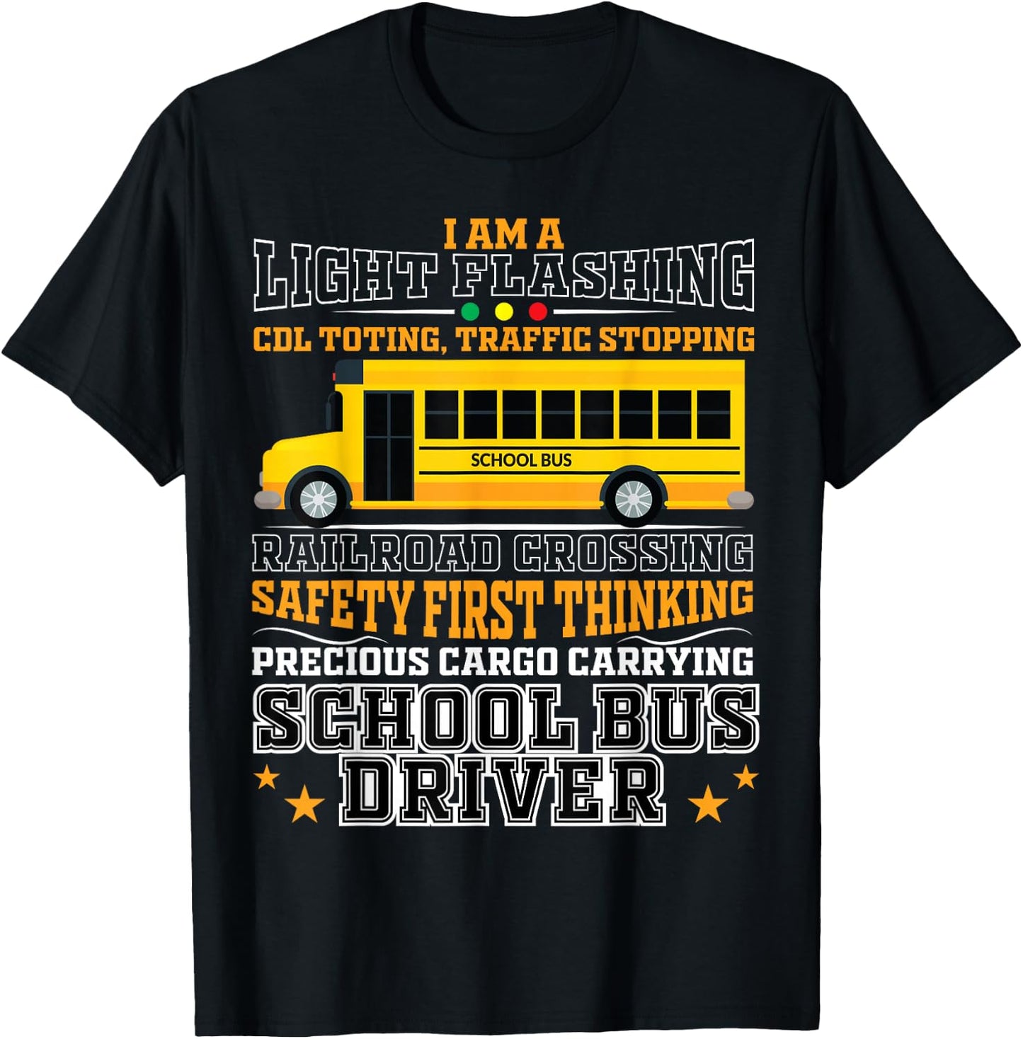 Railroad Crossing School Bus Driver Design for a Bus Driver T-Shirt - T-Shirt | Black