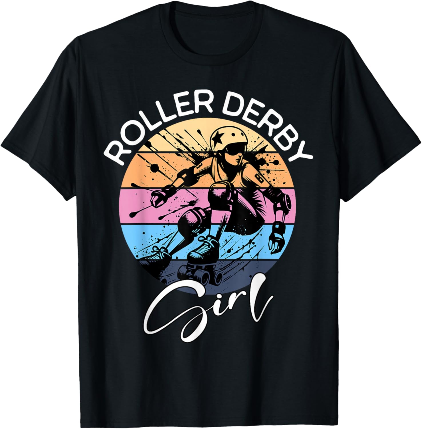 Roller Derby Girl Playing Roller Derby T-Shirt - T-Shirt | Black