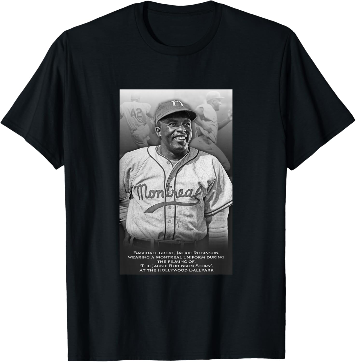 Jackie Robinson_Baseball_030 T-Shirt - T-Shirt | Black