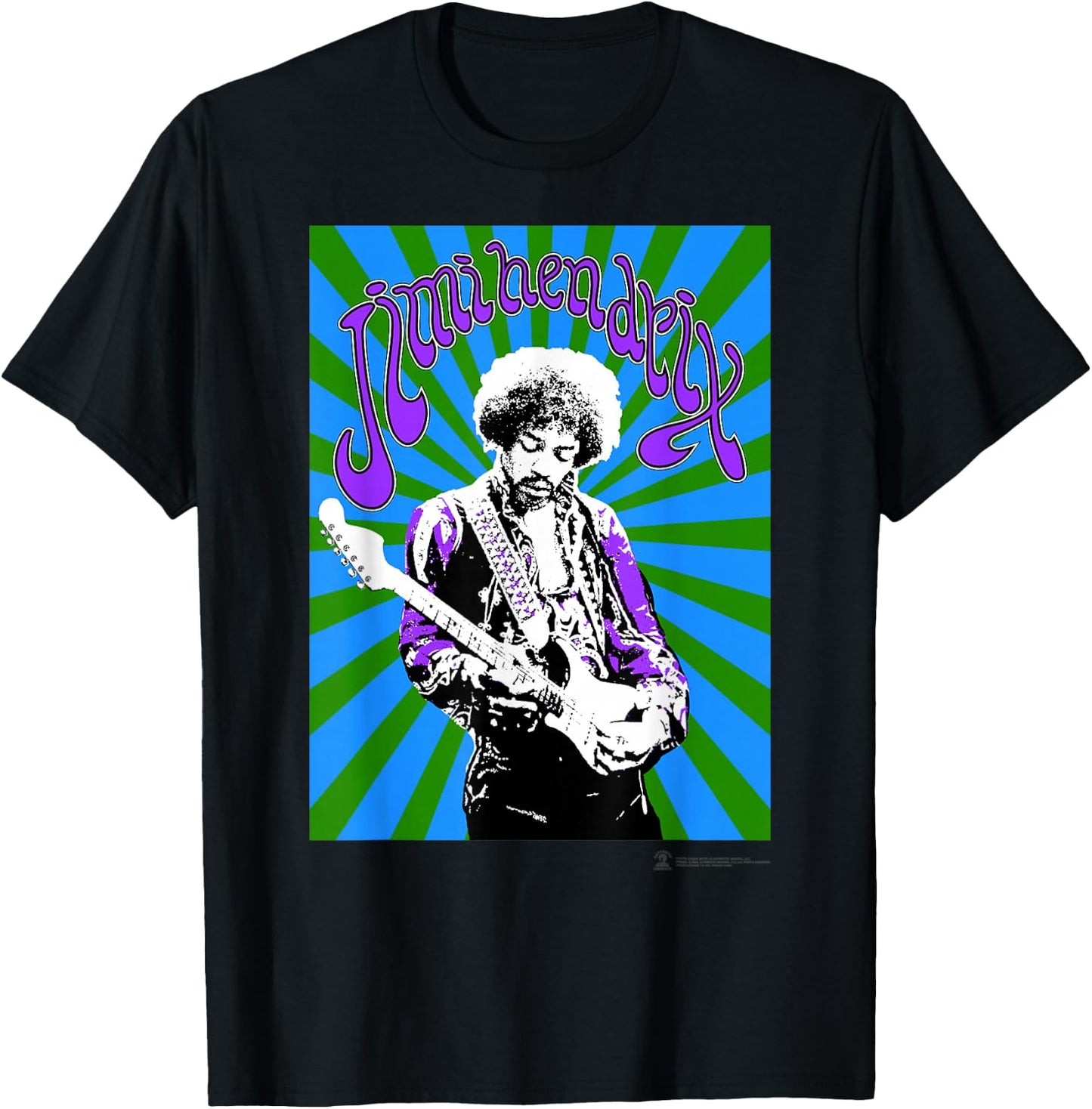 Jimi Hendrix Official Black Spiral T-Shirt - T-Shirt | Black