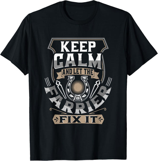 Farrier Gifts Horse Maintenance Horse Shoeing Farrier T-Shirt - T-Shirt | Black