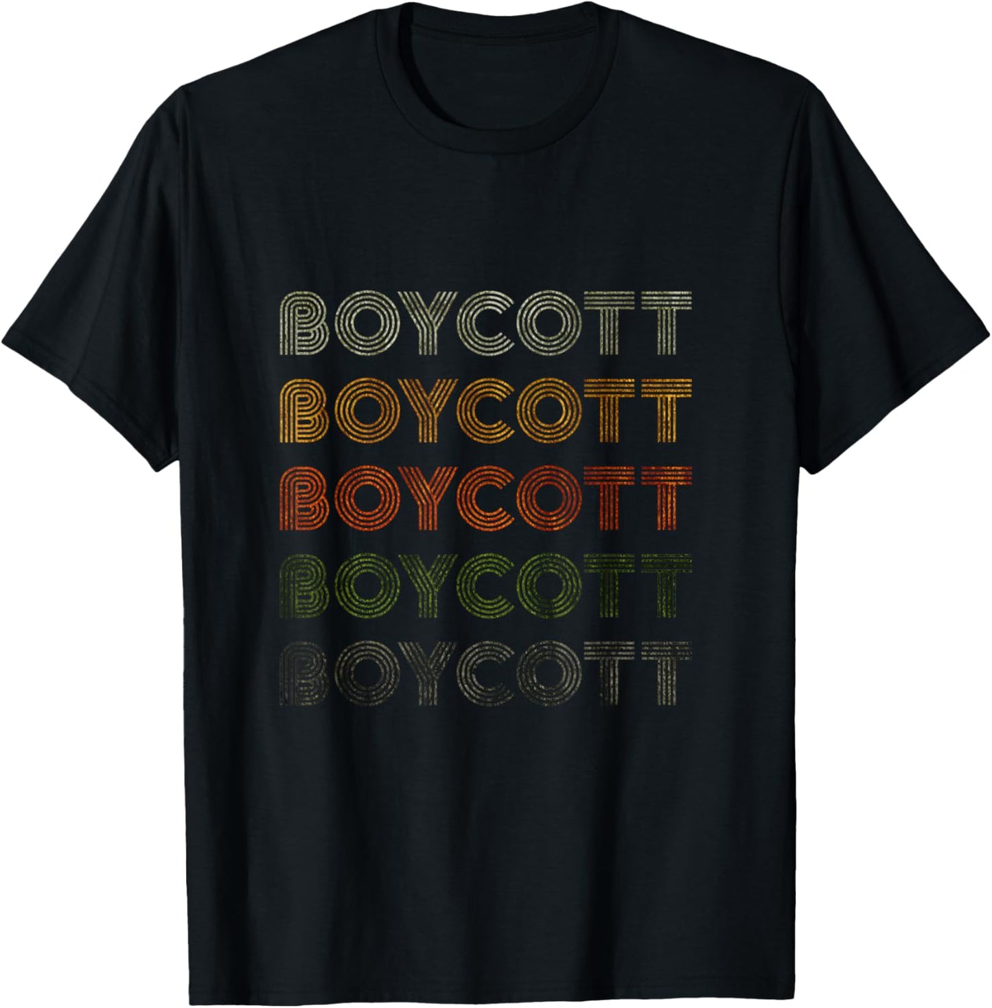 Love Heart Boycott Grunge Vintage Style Black Boycott T-Shirt - T-Shirt | Black