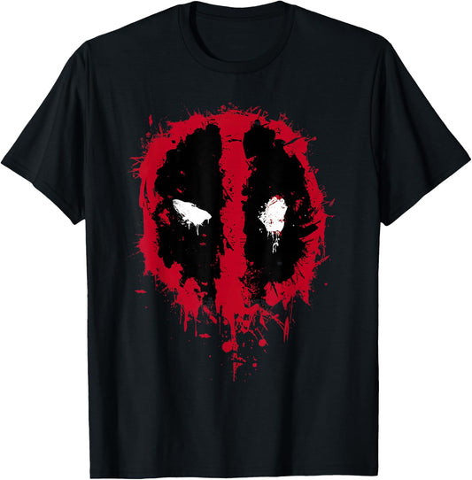 Marvel Deadpool Paint Splatter Logo T-Shirt - T-Shirt | Black