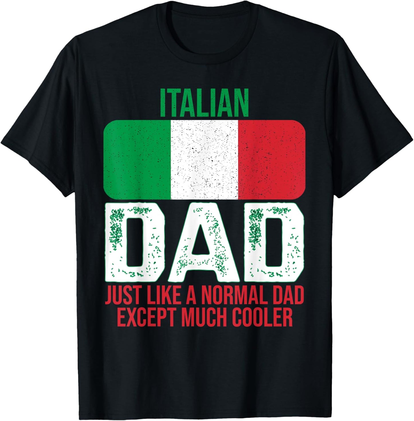 Vintage Italian Dad Italy Flag Design For Father's Day T-Shirt - T-Shirt | Black