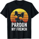 Retro Pardon My French Shirt Dog Lover Gift Frenchie Bulldog Men Women Kids T-Shirt - T-Shirt | Black