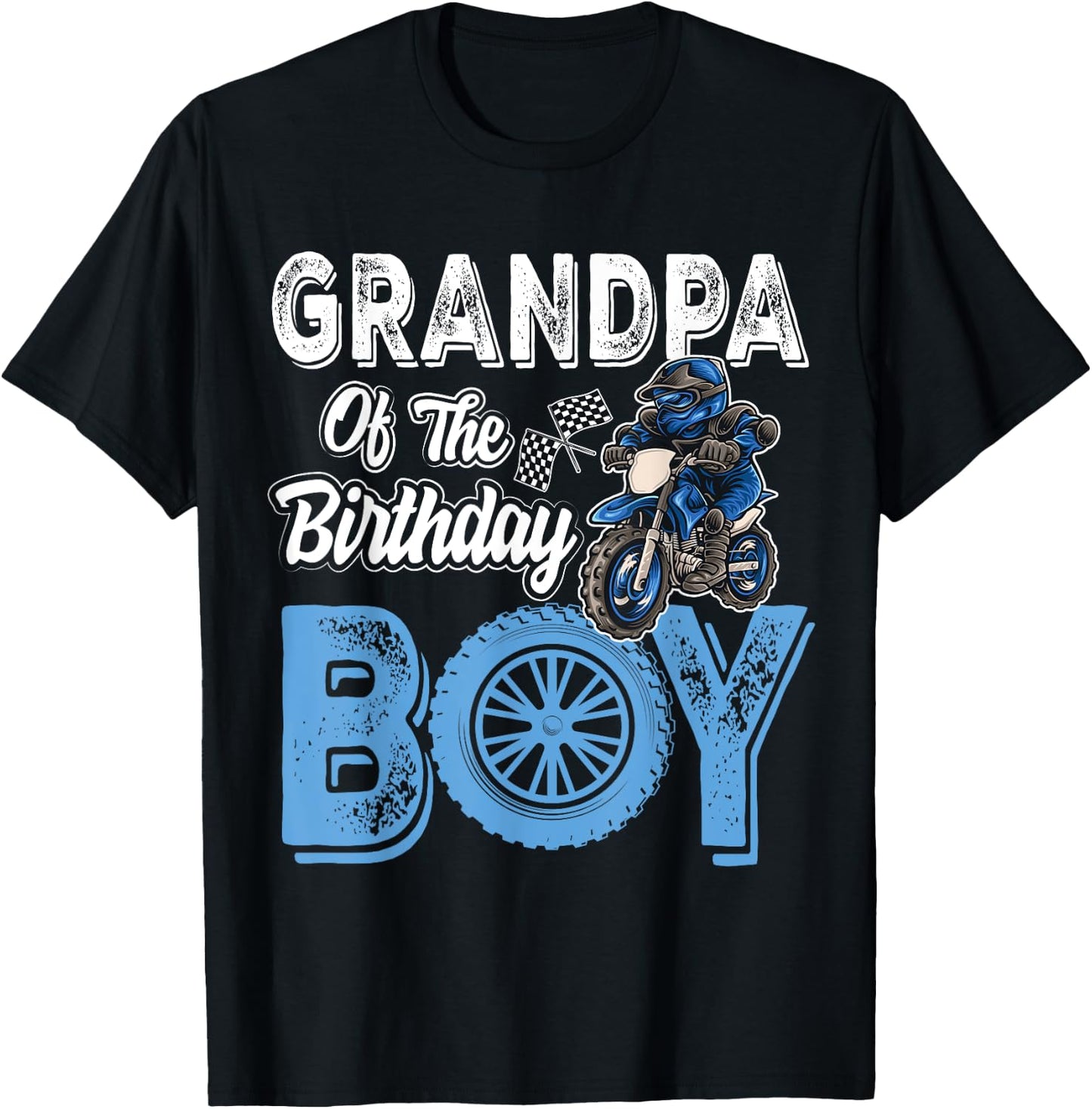 Grandpa of the Birthday Boy Dirt Bike B-day motocross Party T-Shirt - T-Shirt | Black