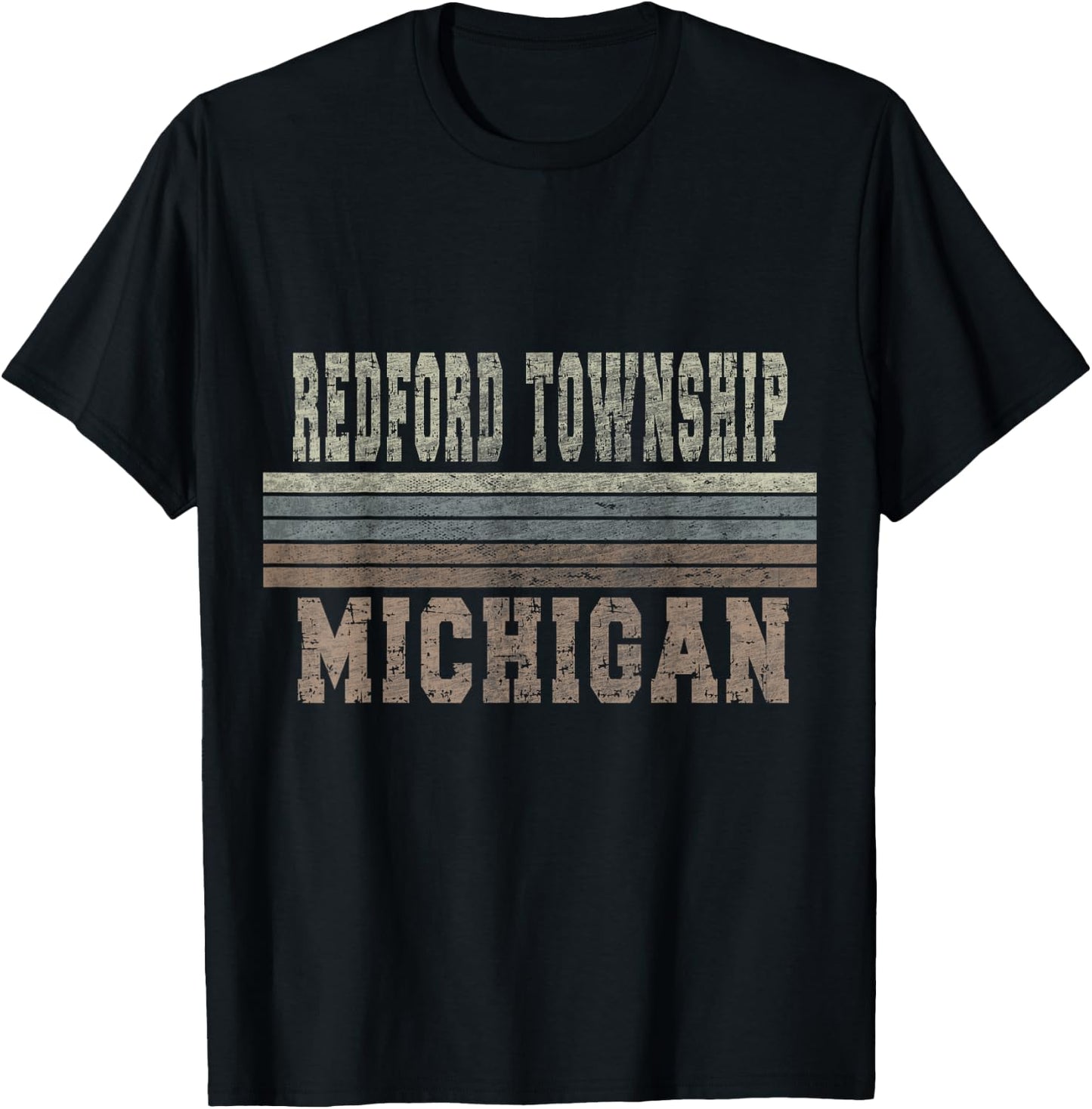 Retro Redford Township Michigan T-Shirt - T-Shirt | Black