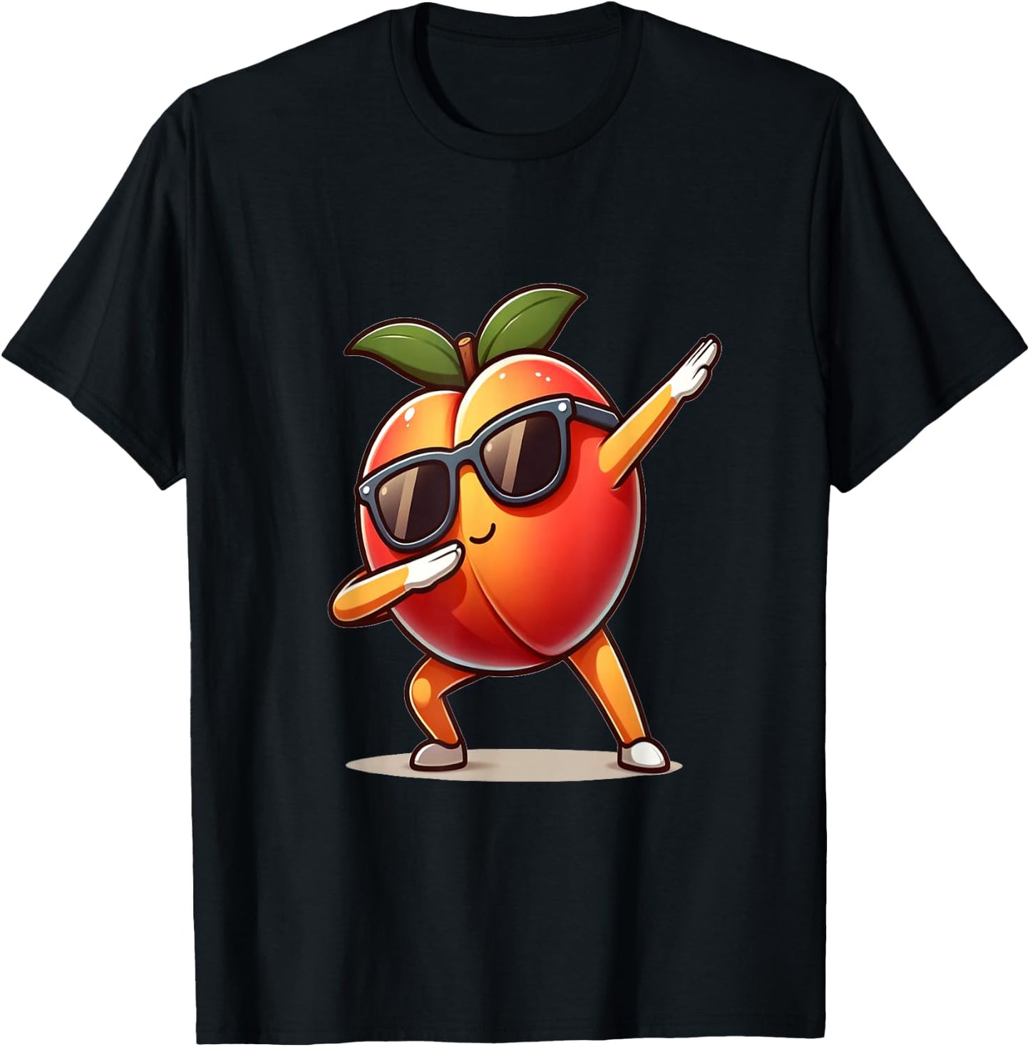 Dab Peach Dancing Dabbing Peach Fruit T-Shirt - T-Shirt | Black