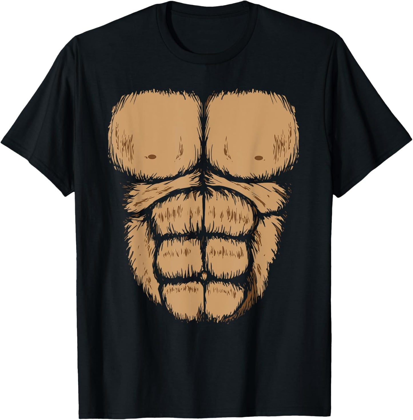 Halloween Gorilla Chest Costume | Funny Monkey Gift T-Shirt - T-Shirt | Black