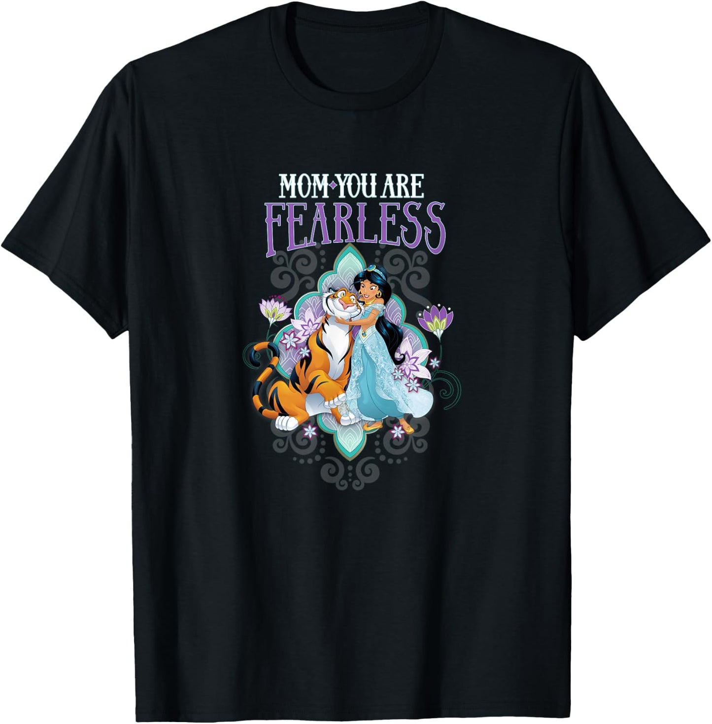 Disney Princess Mother's Day Jasmine & Rajah Fearless Mom T-Shirt - T-Shirt | Black