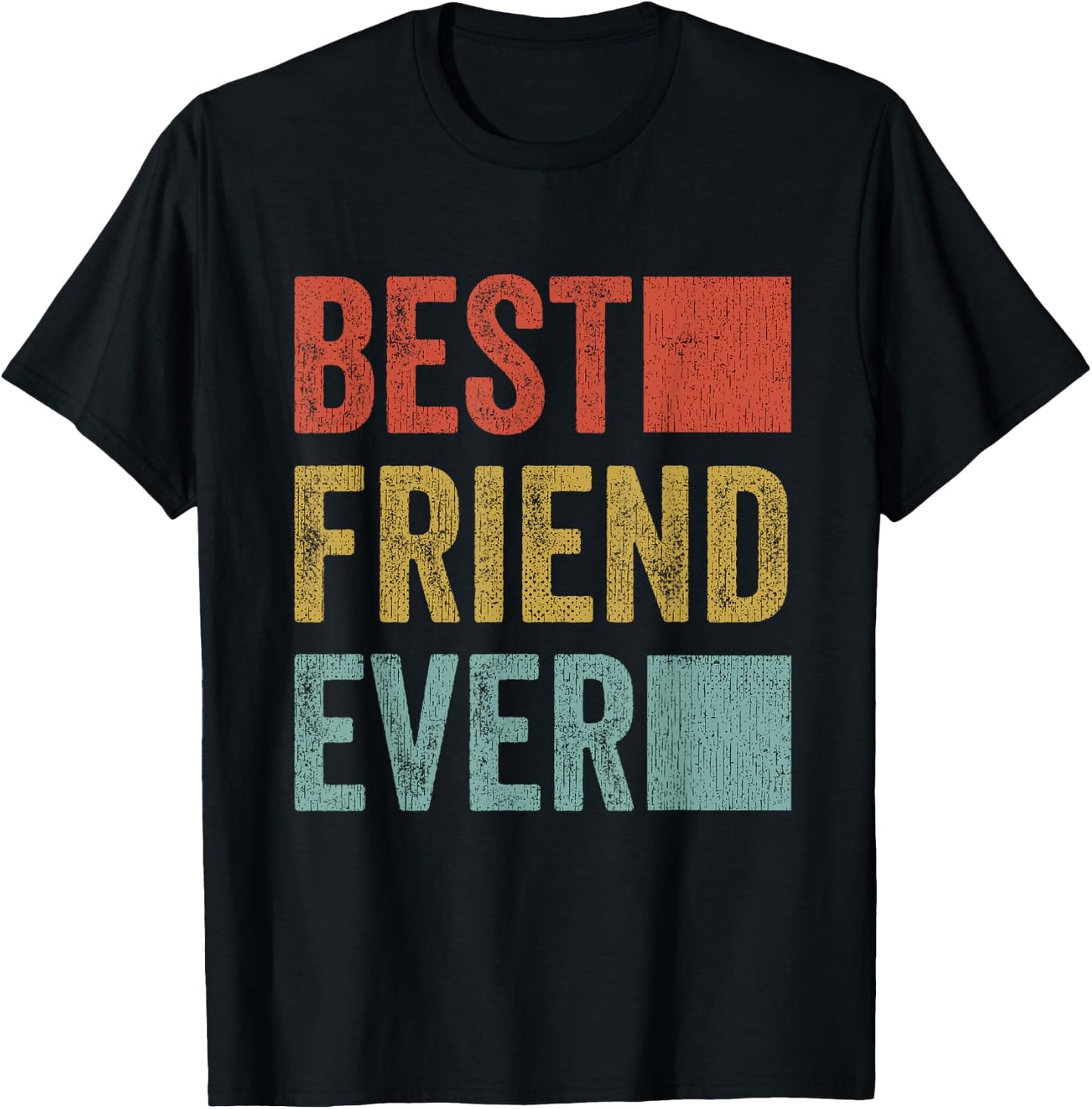 Vintage Retro Best Friends Best Friend Ever BFF Friends T-Shirt - T-Shirt | Black