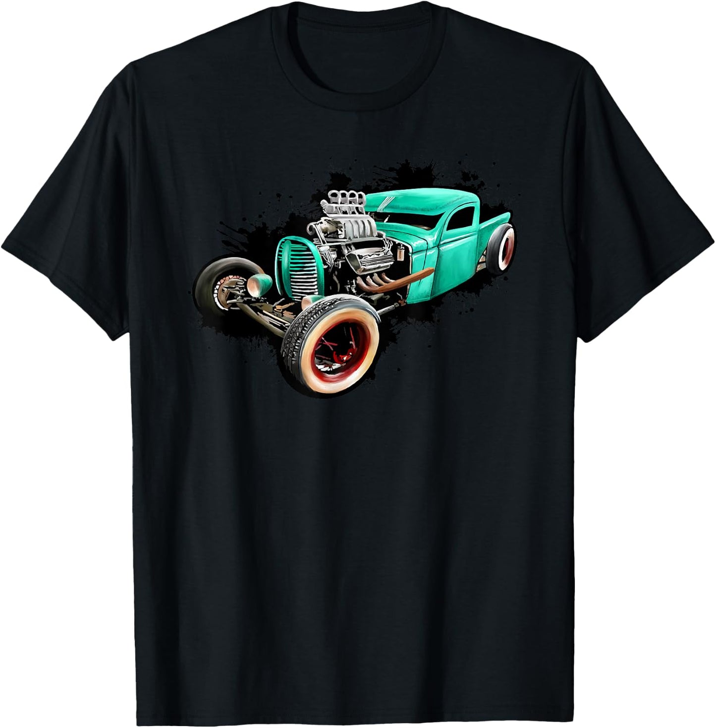 Rust Bucket Outline Funny Hot Retro Rod Diesel Cars Gift Men T-Shirt - T-Shirt | Black