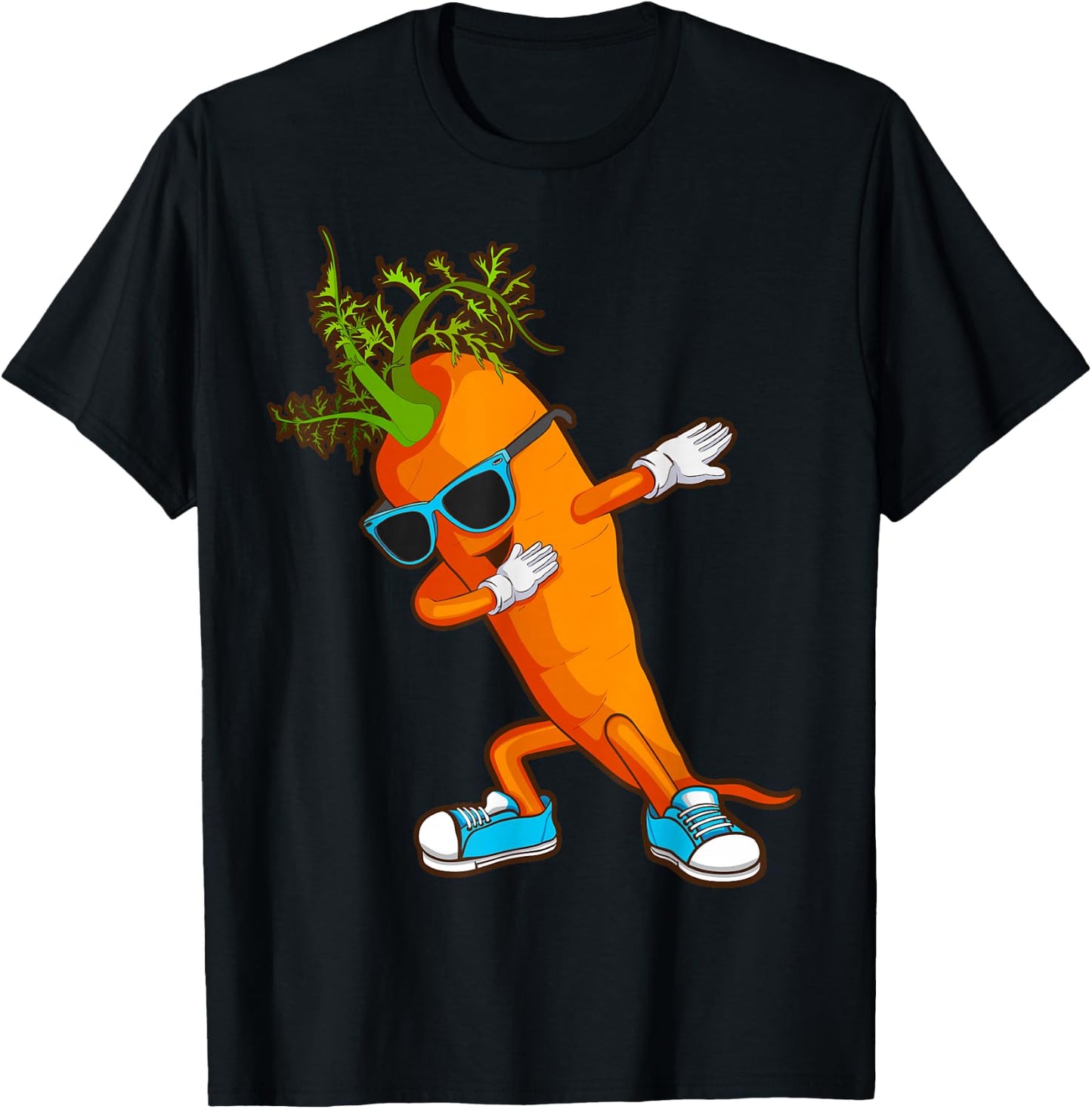 Funny Dabbing Carrot Gift | Cute Vegetable Lover Men Women T-Shirt - T-Shirt | Black