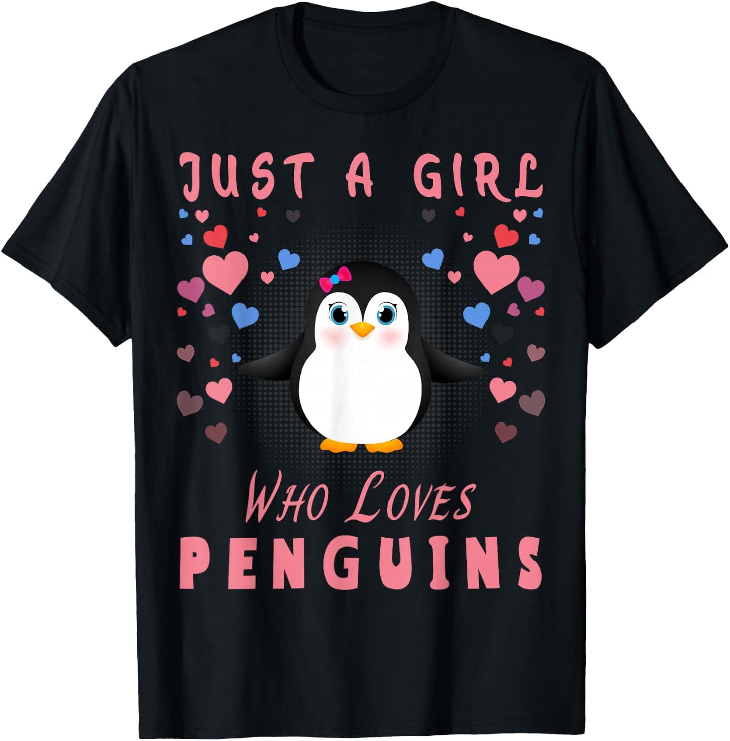 Just a Girl Who Loves Penguins T-Shirt - T-Shirt | Black
