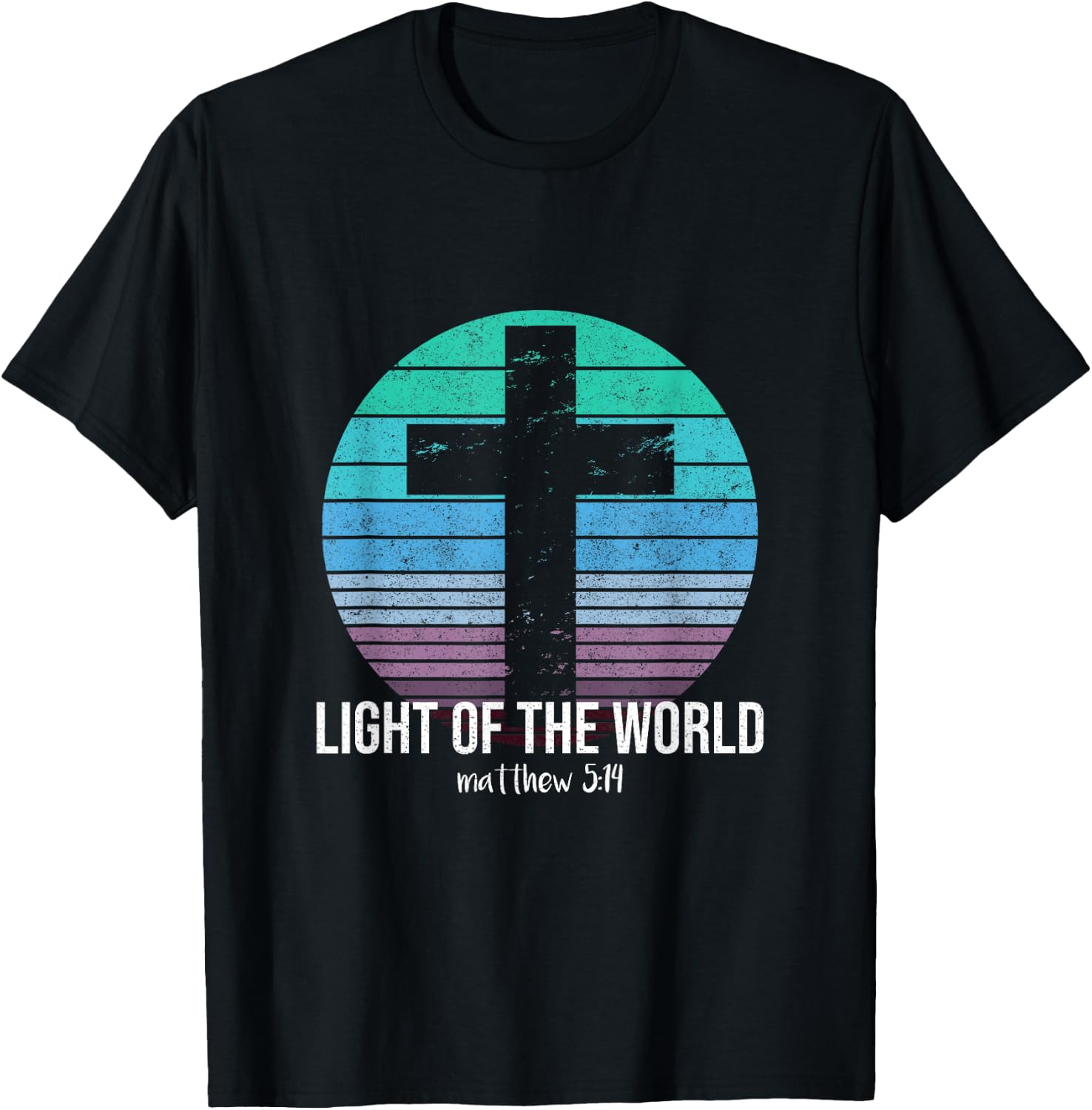 Light Of The World Matthew 5:14 Bible Scripture Christian T-Shirt - T-Shirt | Black
