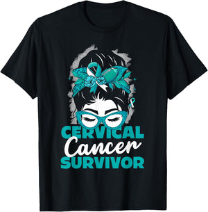Cervical Cancer Woman Survivor Cervical Cancer T-Shirt - T-Shirt | Black