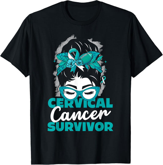 Cervical Cancer Woman Survivor Cervical Cancer T-Shirt - T-Shirt | Black