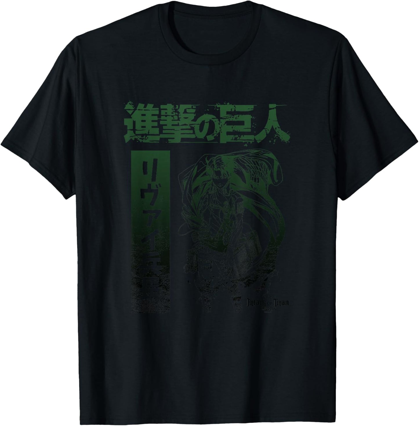 Attack on Titan Season 3 Levi Kanji Gradient AOT Anime T-Shirt - T-Shirt | Black