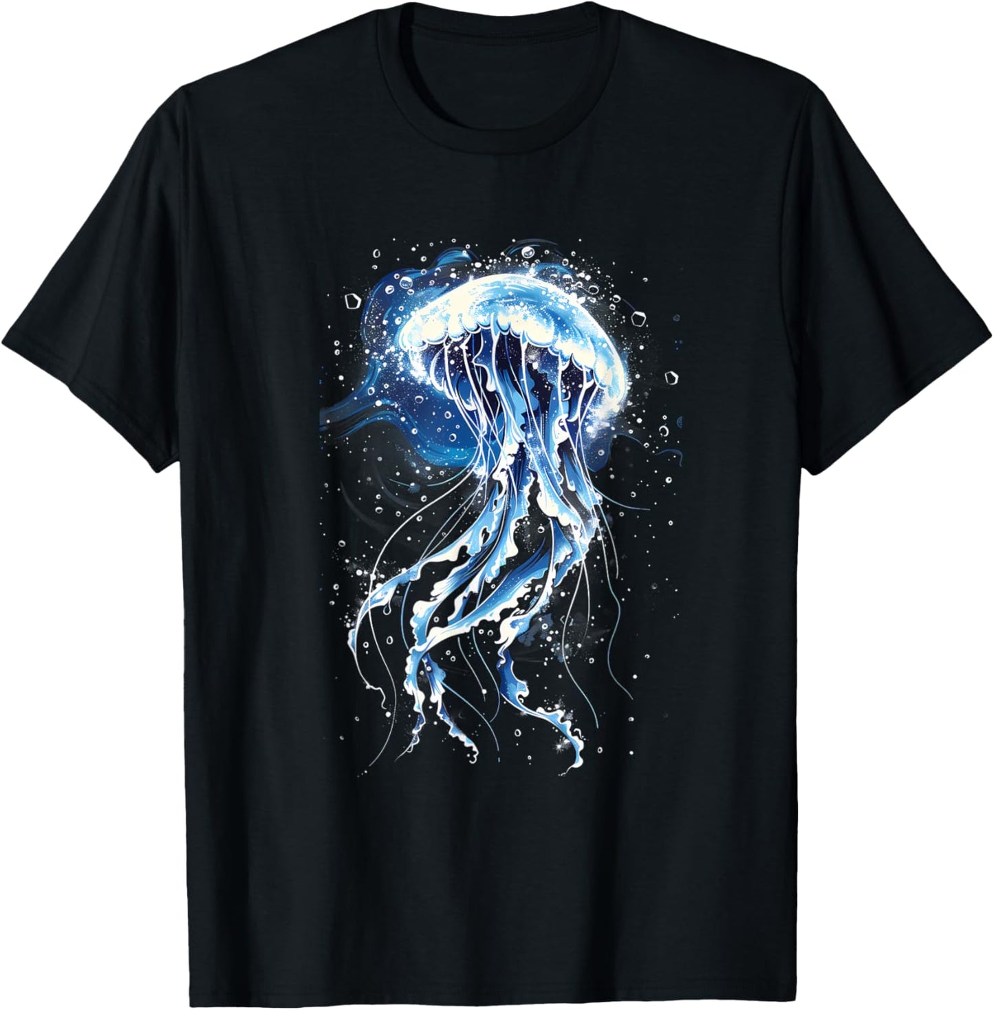 Jellyfish Sea Ocean Animal Lover Marine Mammal Artwork T-Shirt - T-Shirt | Black