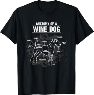 Anatomy of A Wine Dog Breed Puppy Pet Lover Pun Gift T-Shirt - T-Shirt | Black