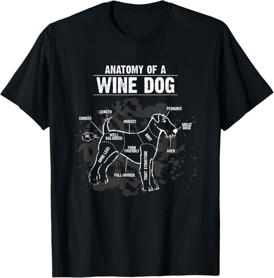 Anatomy of A Wine Dog Breed Puppy Pet Lover Pun Gift T-Shirt - T-Shirt | Black