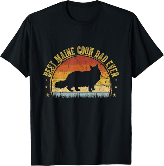 Best Maine Coon Dad Ever Outfit Father's Day Gifts T-Shirt - T-Shirt | Black