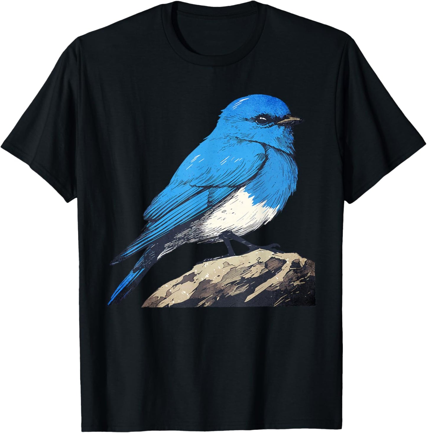 Cute Mountain Bluebird Rare Rock-Thrush Inspired Bird Design T-Shirt - T-Shirt | Black