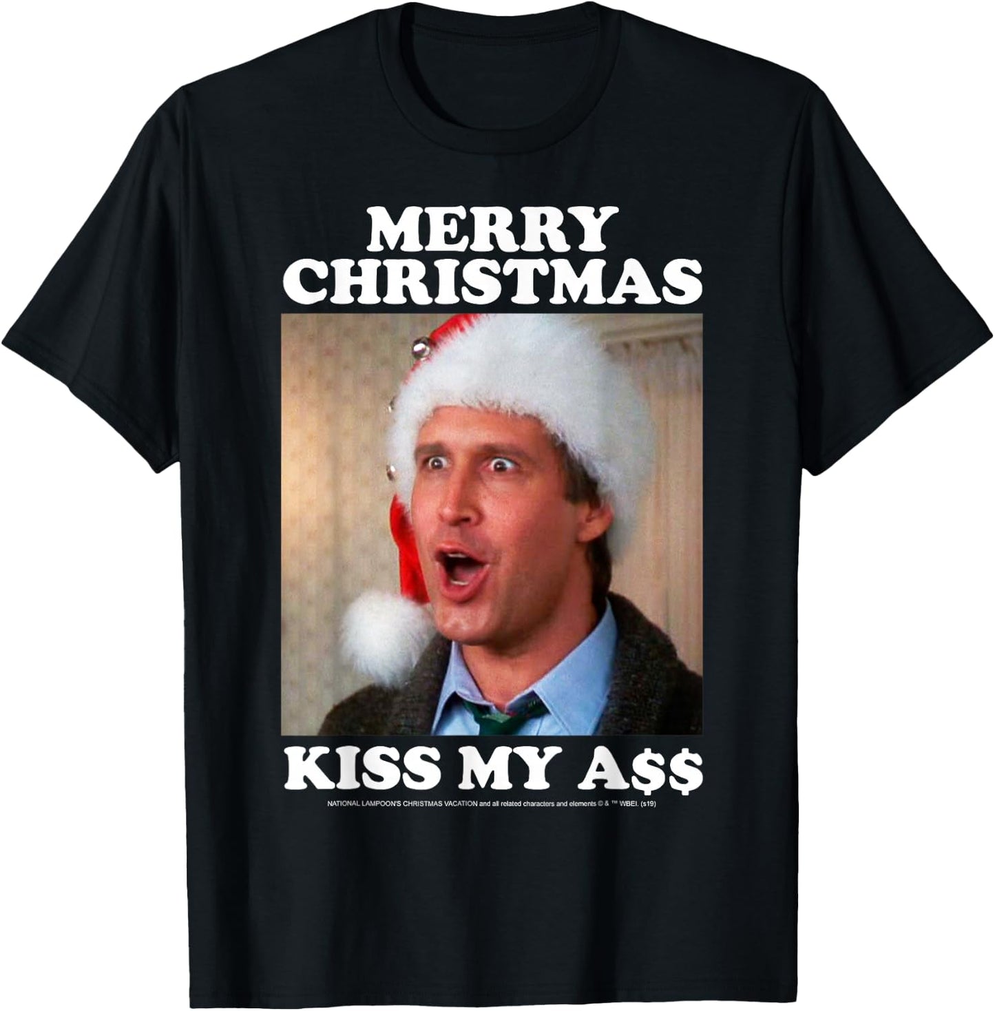 Christmas Vacation Merry Christmas Kiss My A$$ T-Shirt - T-Shirt | Black