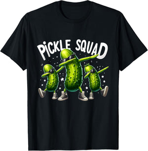 Pickle Squad Vegan Dill Big Dill Gang Lovers Pickle Lover T-Shirt - T-Shirt | Black