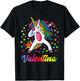 Valentina Dabbing Unicorn Rainbow Personalized Name Custom T-Shirt - T-Shirt | Black