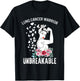 Lung Cancer Awareness Warrior Unbreakable Strong Woman T-Shirt - T-Shirt | Black