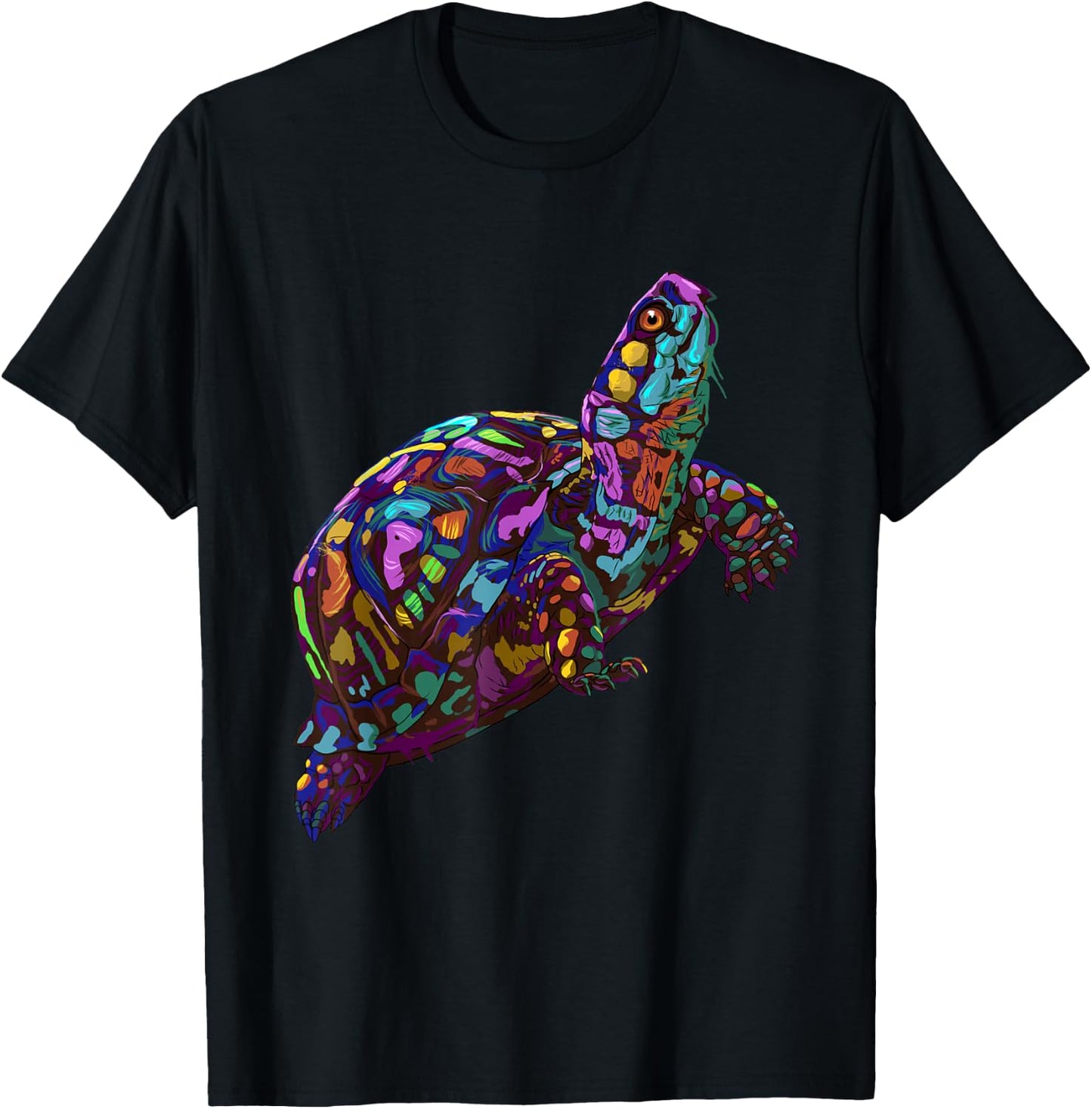 Colorful Splash Eastern Box Turtle T-Shirt - T-Shirt | Black