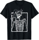 Distressed Skeleton Vintage Smiling Skull drinking Coffee T-Shirt - T-Shirt | Black