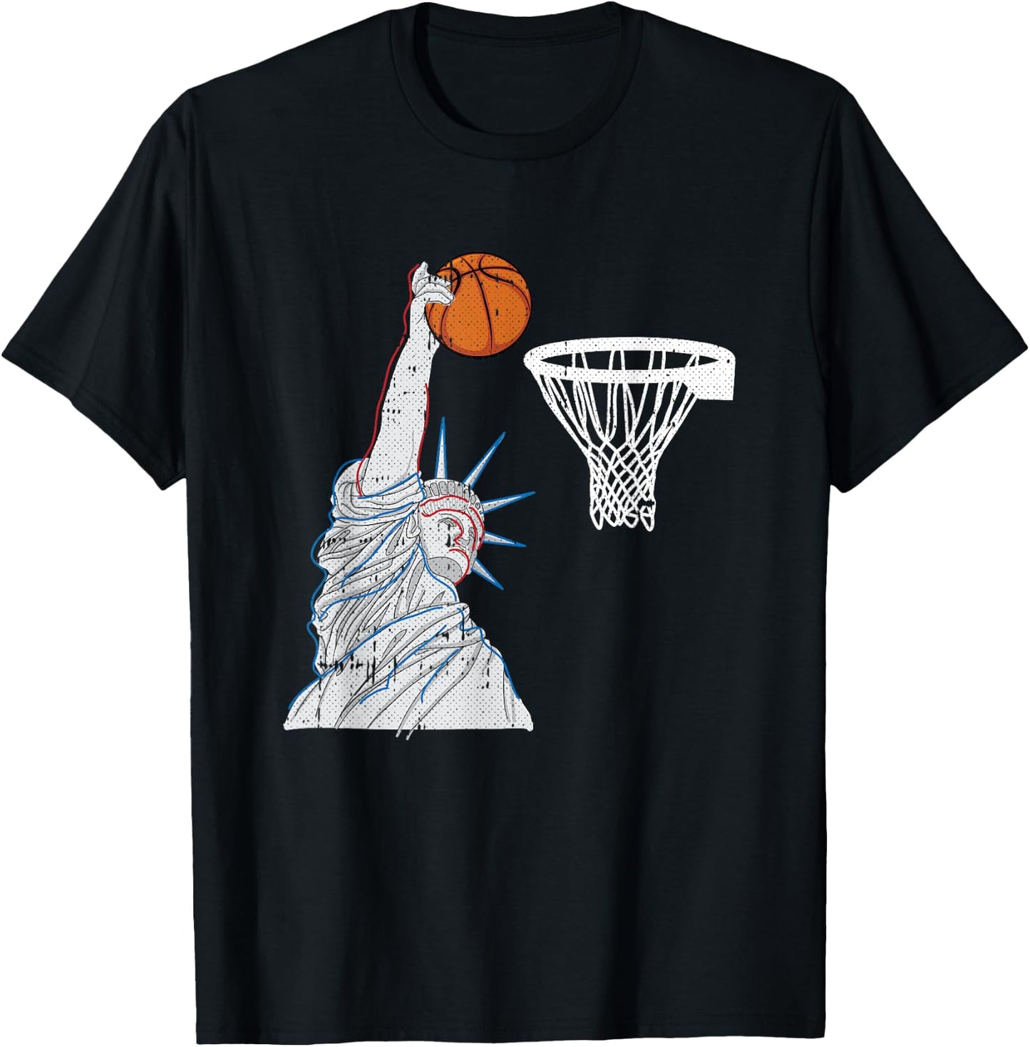 Liberty Dunk 4th Of July Basketball Funny Patriotic American T-Shirt - T-Shirt | Black