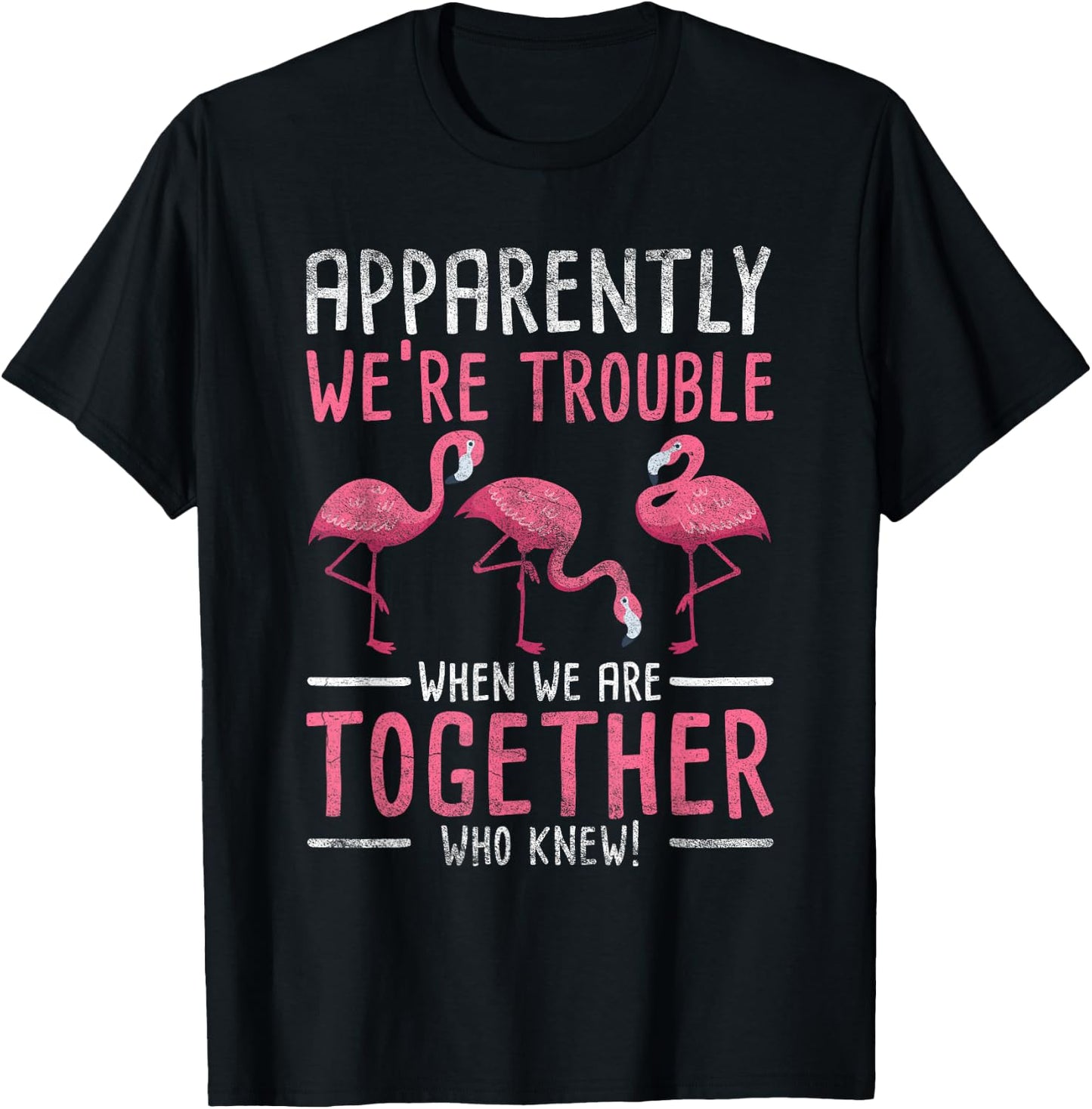 Apparently We Are Trouble Flamingo T-Shirt - T-Shirt | Black