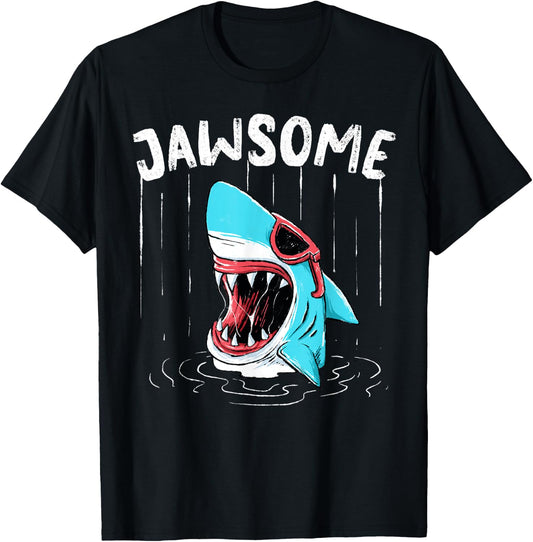Shark Shirt - Funny Jawsome Shark Bite Hilarious Beach T-Shirt - T-Shirt | Black
