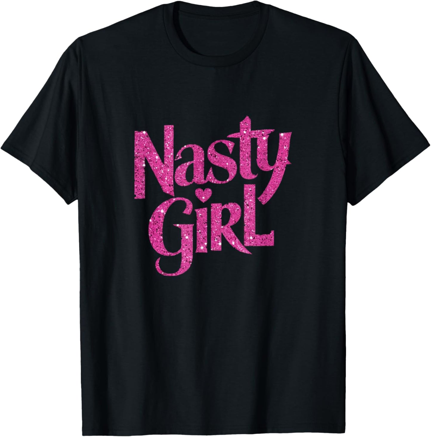 Nasty Girl Slogan Graphic Pink T-Shirt - T-Shirt | Black