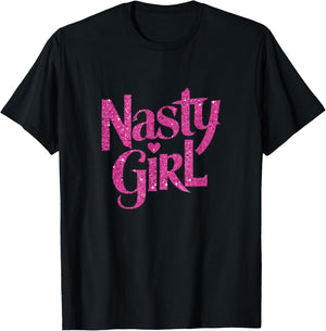 Nasty Girl Slogan Graphic Pink T-Shirt - T-Shirt | Black
