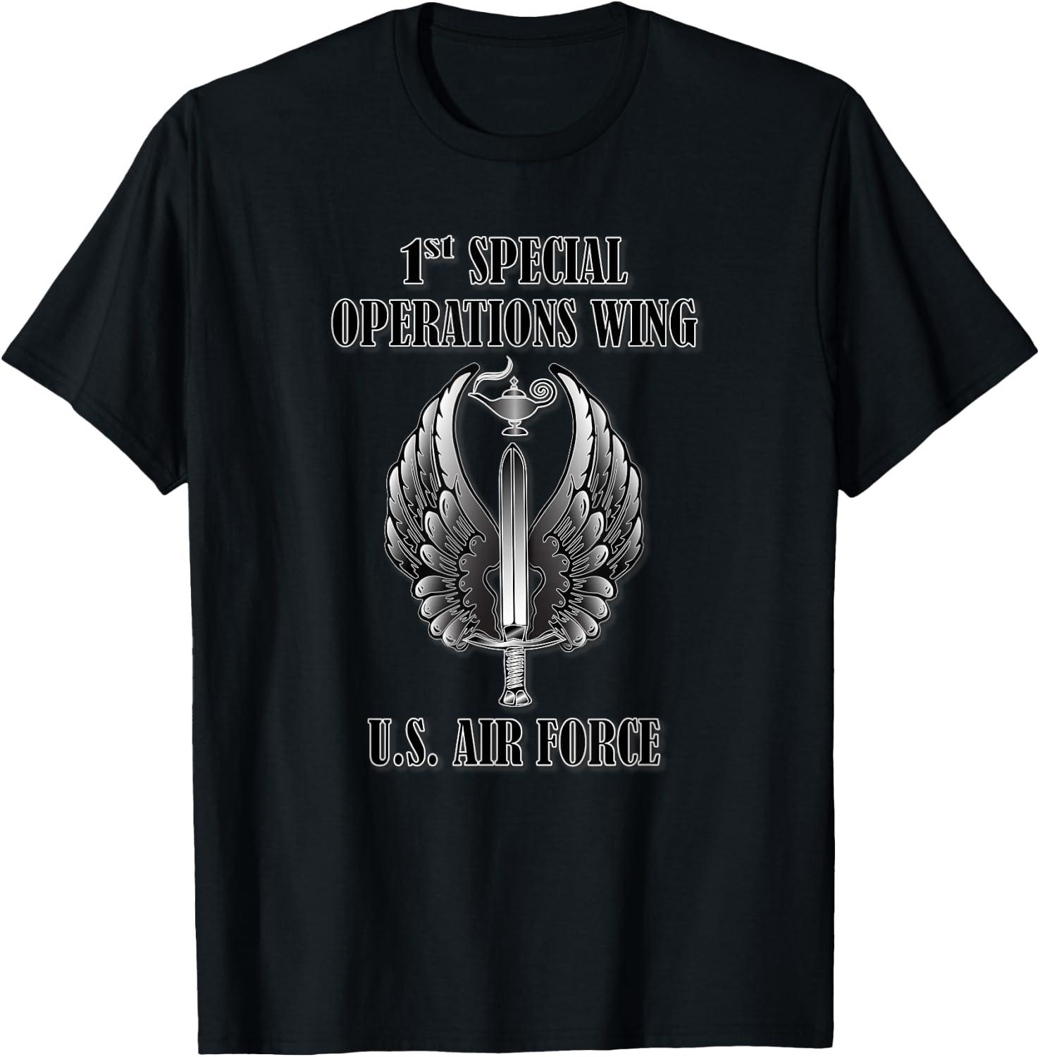 1st Special Operations Wing (Front Design) T-Shirt - T-Shirt | Black