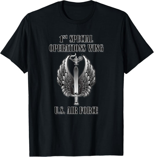 1st Special Operations Wing (Front Design) T-Shirt - T-Shirt | Black