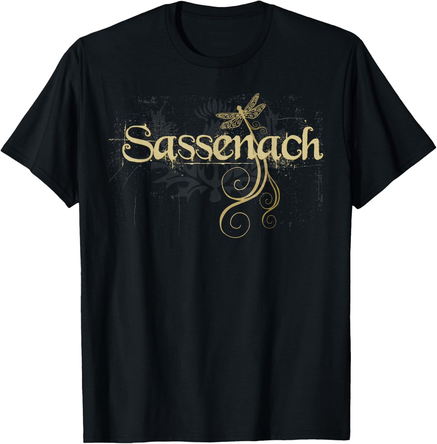 Sassenach Dragonfly Scottish Gift | Retro T-Shirt - T-Shirt | Black