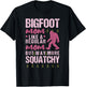 Bigfoot Mothers Day Mom Squatch Funny Sasquatch Distressed T-Shirt - T-Shirt | Black