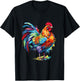 Colorful Rooster Chicken T-Shirt - T-Shirt | Black