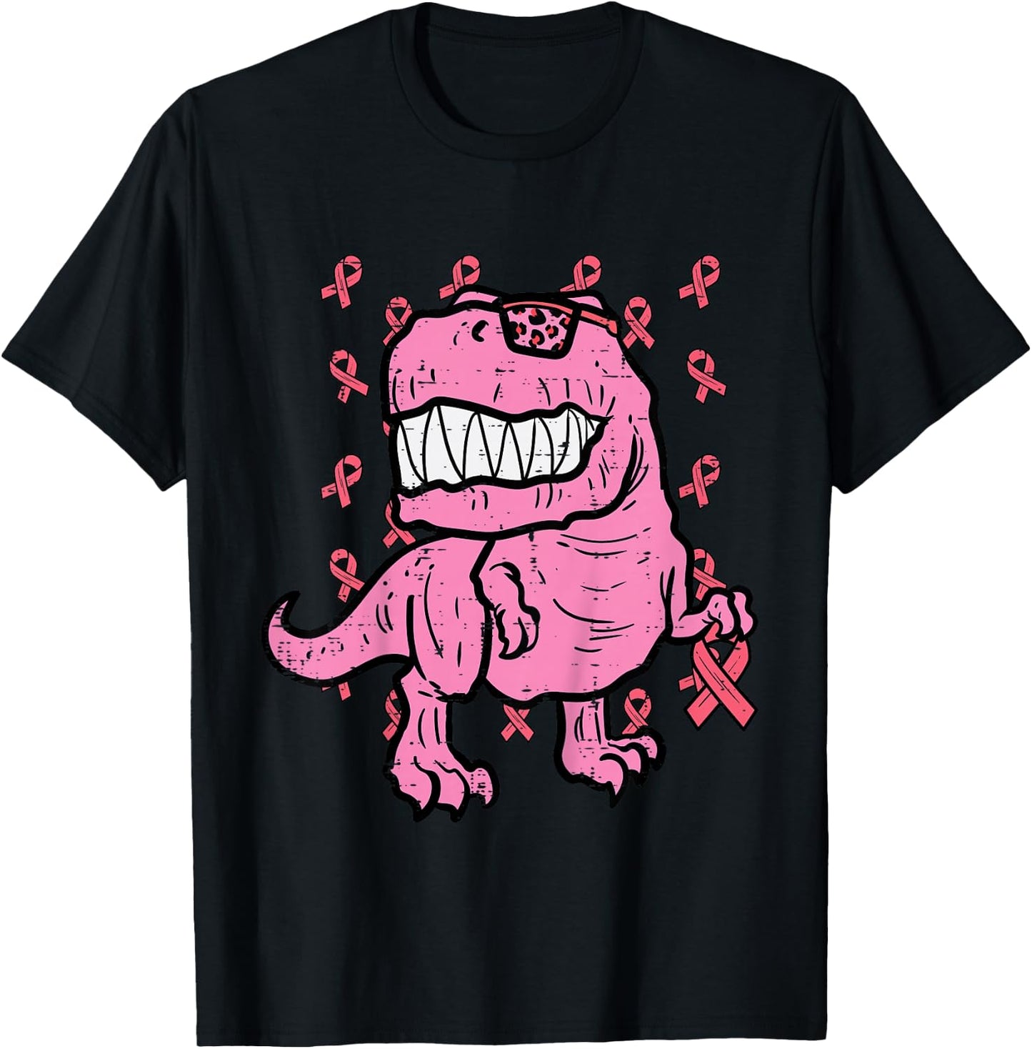 Breast Cancer Awareness Dino Trex Boys Kids Toddler Youth T-Shirt - T-Shirt | Black