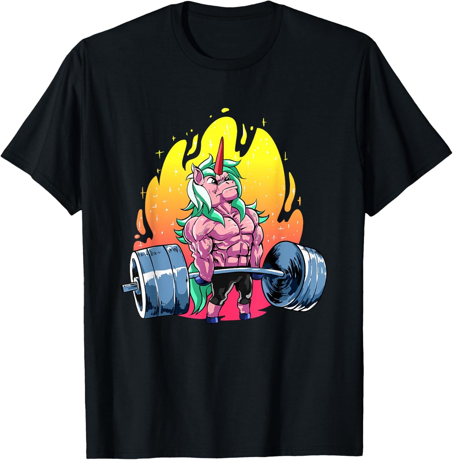 Funny Weightlifting Gift A Unicorn loving Weightlifter T-Shirt - T-Shirt | Black
